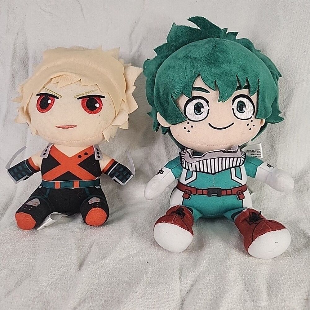 My Hero Academia Bakugo Hero And Izuku Midor Sitting Anime Plush 8"